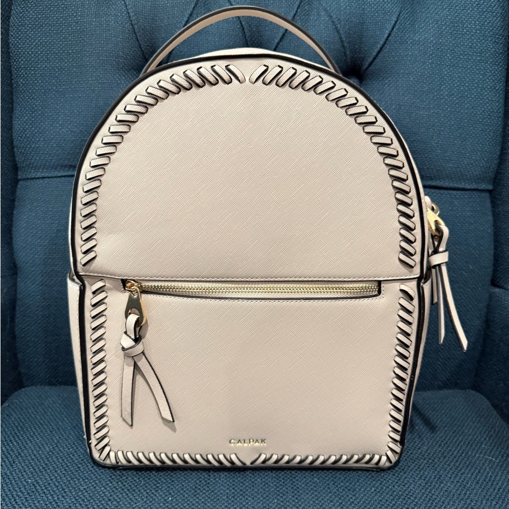 Calpak Kaya Cream Backpack with Black Detailing